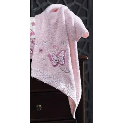 MARIPOSA 100% COTTON BUTTERFLY EMBROIDERED 6 PIECES HAND FACE TOWELS 50X90 CM HEAD TOWEL TOWEL SET QUALITY TOWEL Kitchen Towel