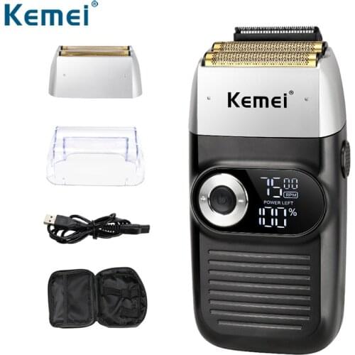 Kemei Electric shaver LCD display Clipper trimmer for men Mens shaver beard trimmer Electric razor Bald hair clipper