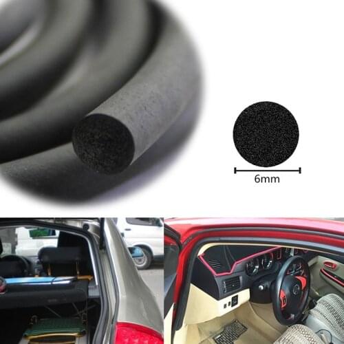 Car Door Edge Protector Flexible O Shape Rubber Seal Strip 6M DIY Solid Round Car Auto Door Edge Protector Weatherstrip