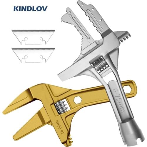 KINDLOV Adjustable Wrench Aluminium Alloy Large Open End Wrench Universal Key For Water Pipe Screw Bathroom Repair Hand Tools