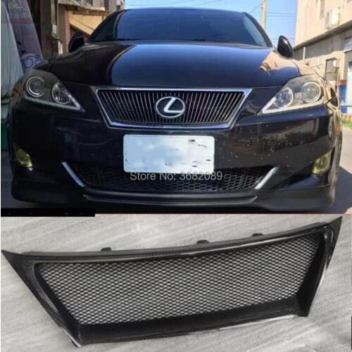 Real Carbon Fiber Grille Grilles Honeycomb Insert Front Mesh Bumper Upper Refit Racing For Lexus IS250 IS300 IS350 2011-2013 12