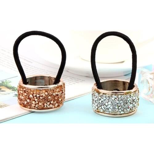 2020 Hairband Pearl Women Hair Accessories Scrunchy Punk Ponytail Holder Plastic Crystal Gum for Hair Ring Elastic Hair Band