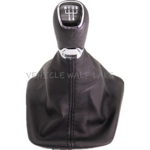5 Speed Car Gear Stick Shift Knob With Leather Boot For Skoda Octavia A5 A6 MK2 2009 2010 2011 2012 2013 Car-Styling
