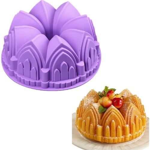 1PC Big Crown Shape Silicone Cake Mold 3D Birthday Cake Decorating Tools Large Bread Fondant Mold DIY Baking Pastry Tool