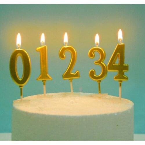 Gold Number Candles For A Cake Shimmer Shine Party Cake Topper Candle Kids Baby Birthday Annivesary Party Decoration