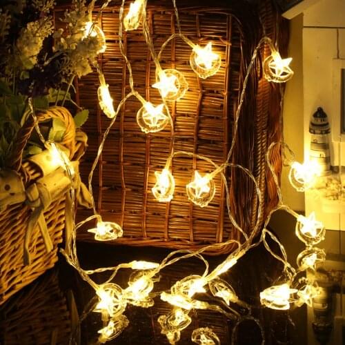 LED Star Moon Fairy Light String Battery Powered Lights for Christmas Wedding New Year Festival Home Party Outdoor Indoor Decor