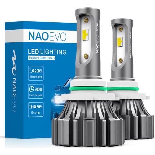 NAO H7 LED HB4 Car Headlight H4 H11 Fanless Mini Size Fog Light H10 H9 H8 HB3 5202 9005 9006 H16 50W Auto Moto Bulb 6000K Yellow