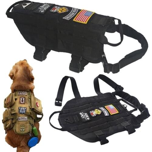 Tactical Dog Vest Breathable military dog clothes K9 harness adjustable size Training Hunting Accessories Molle Dog Vest Harness