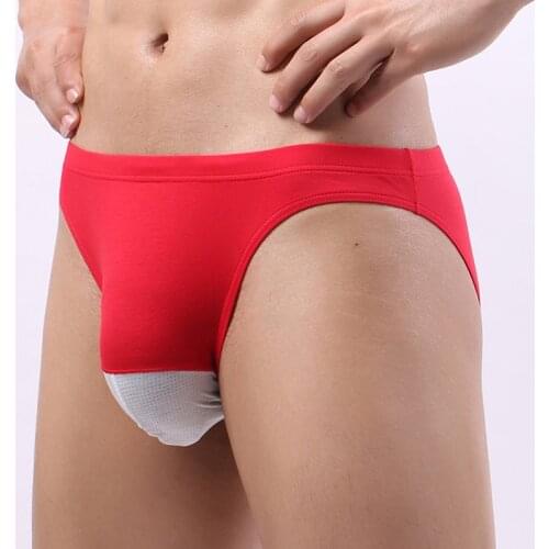 Men Briefs Sexy Underwear Breathable Thong Pouch U Convex Panties Ropa Fashion Cotton Solid Cueca Masculina Size M-2XL