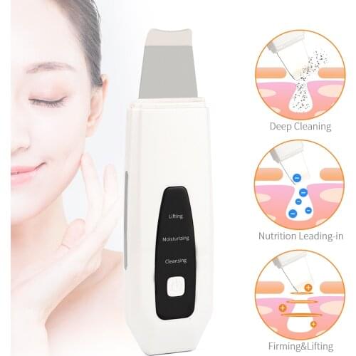 Ultrasonic Skin Scrubber Peeling Blackhead Removal Deep Face Cleaning Machine Face Lifting Anti Aging Facial Cleaner Massager