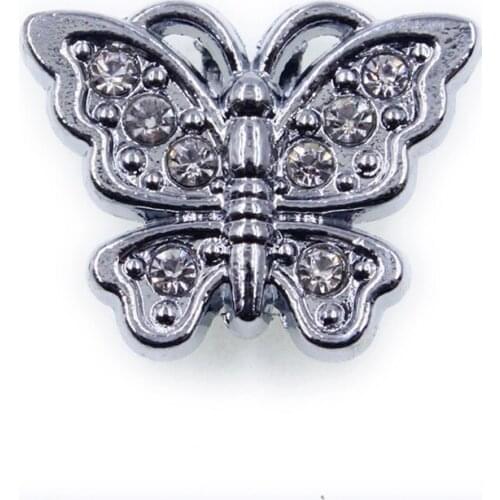 10pcs SL517 Pretty butterfly Internal Dia. 10mm slide Charms fit 10mm wristband pet collar key chain Jewelry Finding
