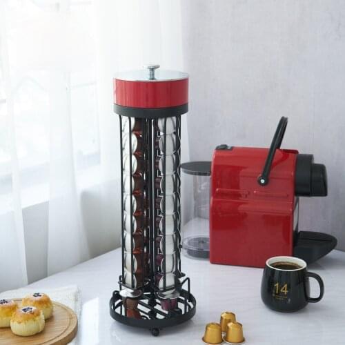 Rotatable Coffee Pod Holder Iron Chrome Plating Display Capsule Rack Stand Storage Shelves Dolce Gusto Nespresso Capsule Holder