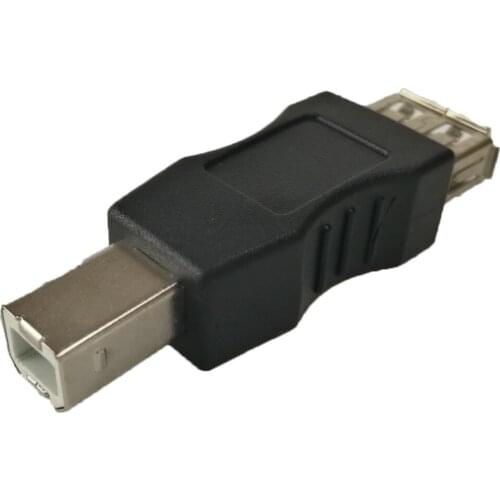 High Speed USB 2.0 Type A Female To Type B Male USB Printer Scanner Adapter Data Sync Coupler Converter Connector 100pcs