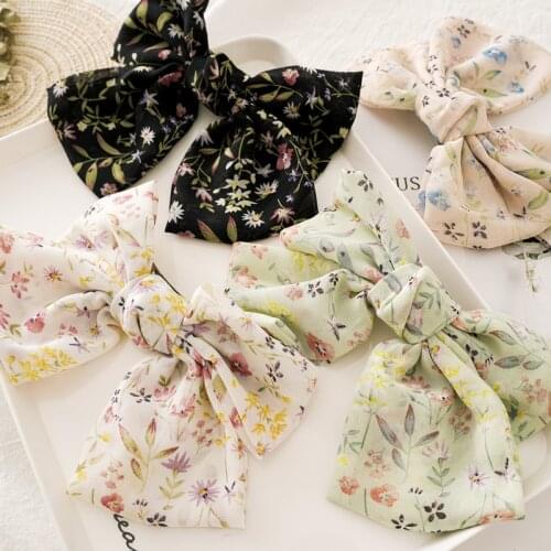 Sweet Big Bowknot Hair Clip for Girl Women chiffon Bowknot Headbands Hairgrips Lolita Headwear Holiday Gift Hair Accessories