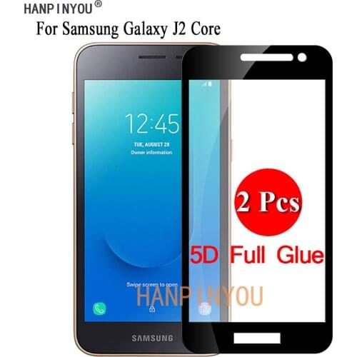 2 Pcs/Lot For Samsung Galaxy J2 Core J2Core J260G 5.0" 5D Full Glue Full Cover Screen Protector Tempered Glass Protective Film