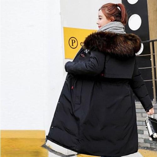 Female Outwear Plus Size Double-Sided Wear Long Parkas Korea Fashion Womens Winter Jackets Hooded Warm Thick Cotton Coats
