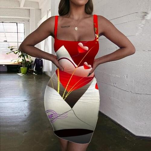 KYKU Love Dresses Women Flowers Vestido Sexy Romantic Bodycon Dress Party Sundress Womens Clothing Mini Evening Short