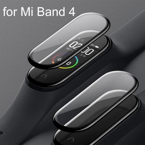 1PCS Screen Protectors for Xiaomi Mi Band 4 NFC Version Full Screen Cover Screen Anti-scratch Printing Black Edge Tempered Film