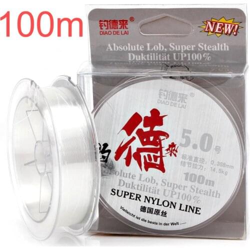 100M Nylon White Fishing Line 14.3-40.6LB Super Stealth Leader Line Fly Fishing Line