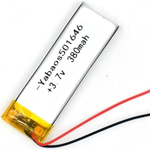 3.7V 380 mAh 501646 Li-Polymer Rechargeable Battery Li Po ion LI for GPS Bluetooth MP3 MP4 051646