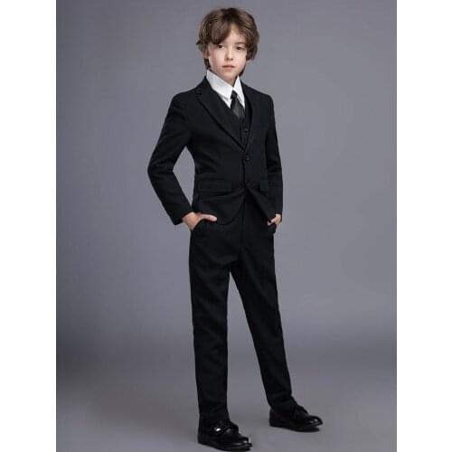 3 Pieces Child Suits Wedding Boy Suits Jacket Pant Vest Costume Homme Kid Formal Dress School Student Party(Jacket+Pants+Vest)