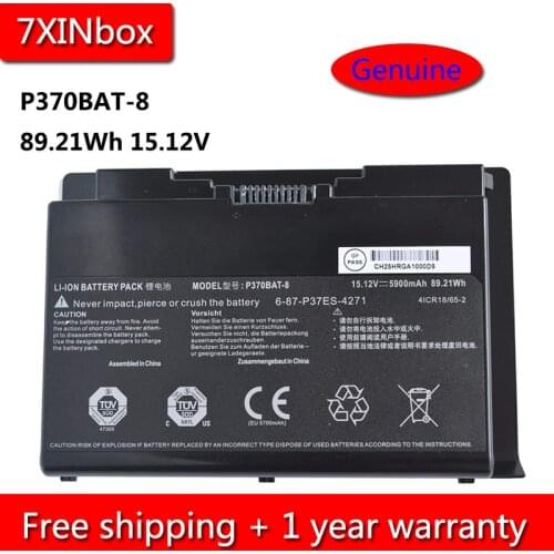 7XINbox 89.21Wh 15.12V Genuine P370BAT-8 6-87-P37ES-4271 Laptop Battery For Clevo clevo X900 P370EM P370SM P370SM-A P375SM