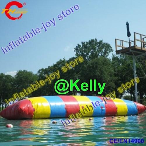 Free shipping colorful inflatable air bag for water jump, inflatable water blob trampoline, cheap inflatable water catapult