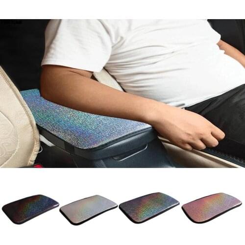 Bling Bling Car Armrest Pad Covers PU Leather Armrest Storage Box Mats Dust-proof Center Console Box Armrest Cushion Protection