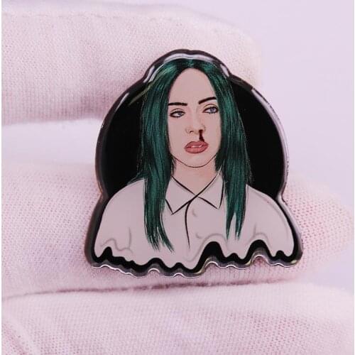Horror girl print pin
