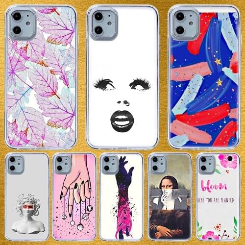 Retro Flowers cute Phone Cases For iPhone 12 6 Mini Pro XS Max X XR 11 8 Plus Luxur Soft TPU Airbag Cover 12Pro 11Pro 12Mini