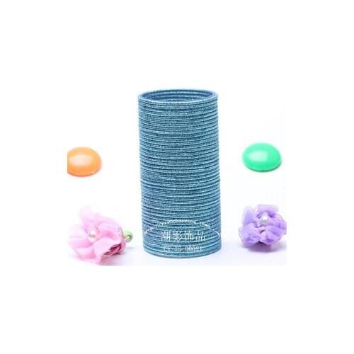 Colorful hairband rope Bowknot is iron bead ponytail holder elastic hair band ties hair accessories ribbons HB02 200pcs/lot