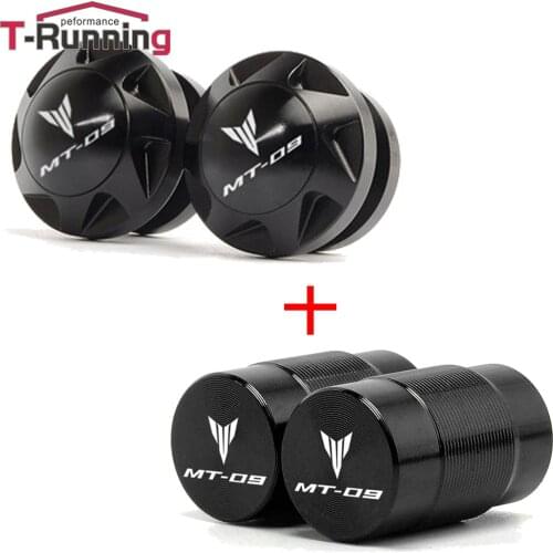 For yamaha MT09 MT 09 MT-09 Tracer FZ09 2014 2016 2015 2017 2018 2019 Frame Swingarm Slider Spools & Wheel Tire Valve caps cover