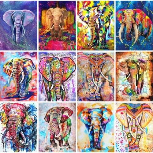 EverShine Diamond Painitng Full Square Animals Cross Stitch Diamond Embroidery Elephant Rhinestone Art Handmade Hobby Wall Decor