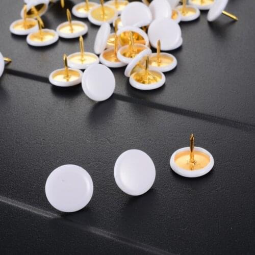 50PCS White Thumbtacks Round Shape Push Pins Thumb Tacks Drawing Cork Board Pins Stationery for Notice Board Cork Board Paper
