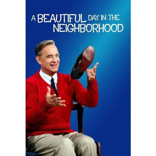A Beautiful Day in the Neighborhood Tom Hanks Fred Rogers Film Silk Fabric Wall Poster Art Decor Sticker Bright