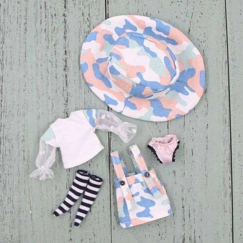 Middle Blyth doll New awake camouflage suit With hat socks panties high quality free shipping