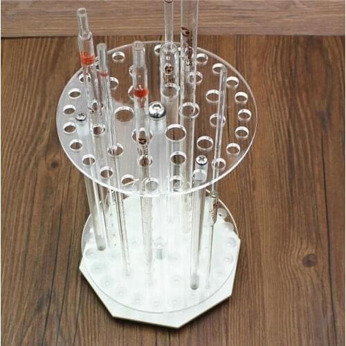1pcs lab organic glass round rotating 42holes pipette rack tube PMMA holder tranfer pipette stand support