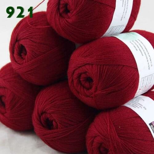 Lot of 6 Skeins Fine Lace Soft Wool Acrylic Cashmere Yarn Knittin Bramble Berry Red 238-921-6