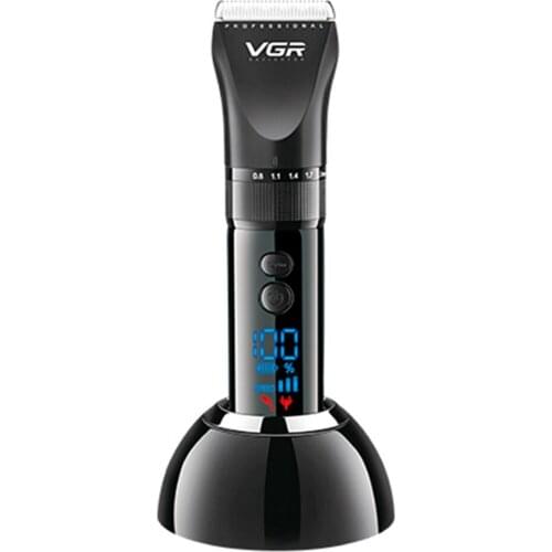VGR 049 15W powerful hair trimmer rechargeable hair clipper haircut machine waterproof washable LCD display finetuning 0.8-2mm