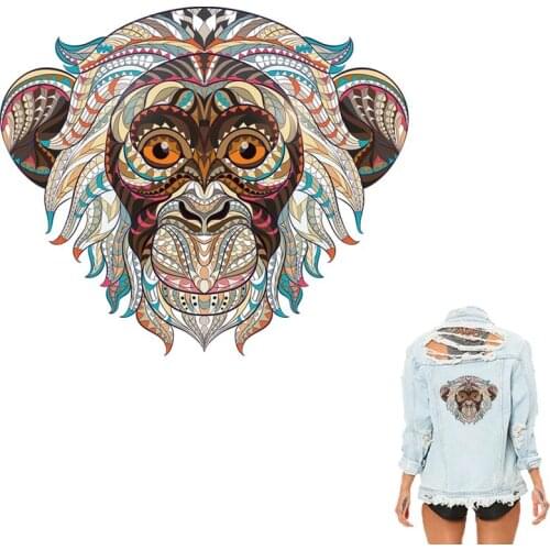COSBILL Monkey For Clothes Patches 26.66*25.09 cm A-level Washable Decoration Appliqued Iron On Sticker For Clothing Y-053
