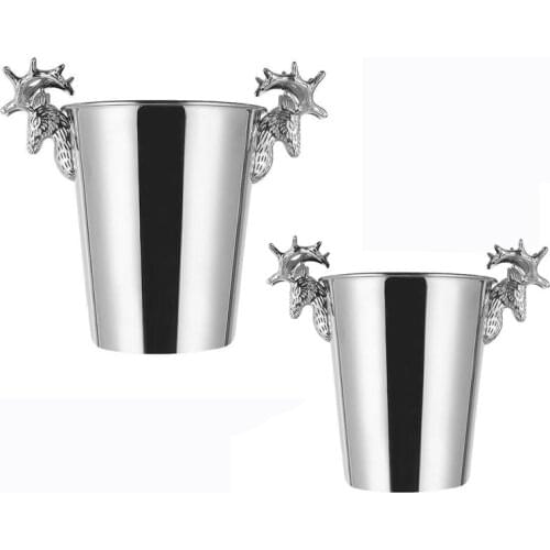 Stainless Steel Deer Head Handle,Insulated Ice Bucket,for Paties &Bar