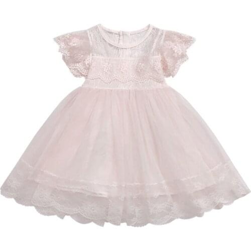 Newborn Kids Clothes Baby Girls Dress Summer Ruffles Childrens Clothing Lace Embroidery Princess Costumes 2-7Y