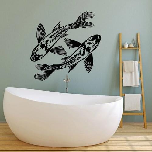 A Pair Fish Wall Decal Aquarium Marine Ocean Sea Fishing Hobby Interior Decor Vinyl Window Stickers Good Luck Art Mural Q007