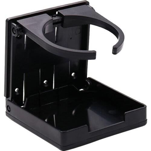 Adjustable Folding BLACK Nylon Drink Cup Holder For Boat Marine Caravan Car