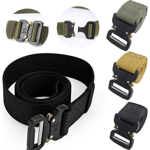 Fashion Mens Tactical Belts Adjustable Heavy Duty Training Waist Belt Military Waist Belt with Metal Buckle