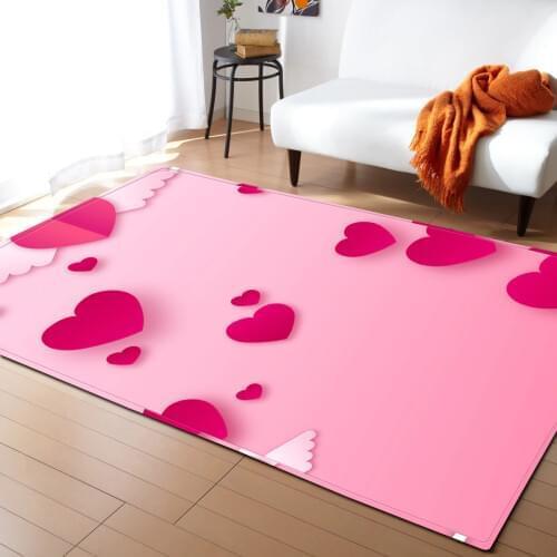 Pink Romantic Valentines day party Carpets for Living room/bedroom Area Rugs Love themed doormat Child Play Crawl Antiskid Mats