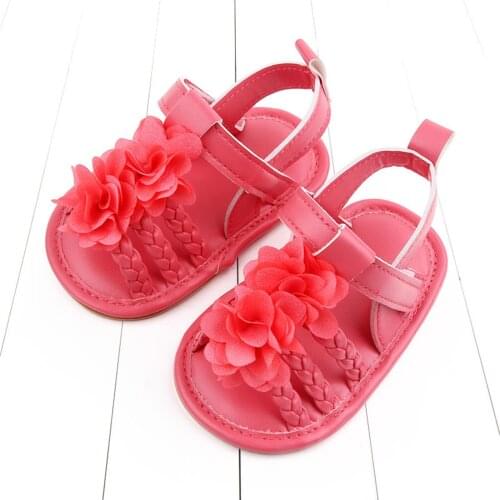 Toddler Baby Girls Flower Sandals Fashion Elegant Princess Shoes Summer Casual Shoes Non-slip Soft Flat Bottom Sandals For Girl