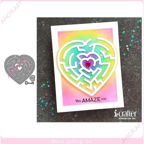 Heart maze Metal Cutting Dies for diy Scrapbooking Photo Album Decorative Embossing PaperCard Crafts Die2020