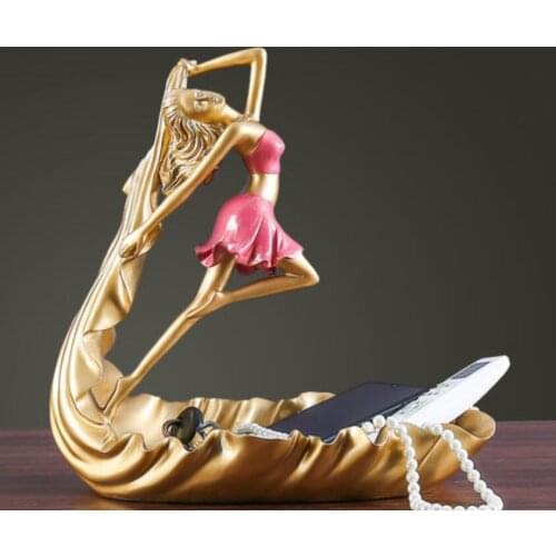 Resin dance woman creative key storage box home living room coffee table storage crafts ornaments