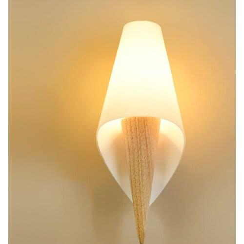 Nordic Modern Wooden Art Led Wall Lamp Bedroom Bedside Simple Living Room Aisle Creative Childrens Room Staircase Glass Lighting